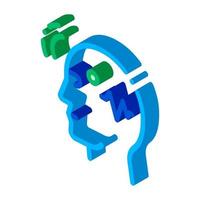 Brain Telepathic Control isometric icon vector illustration