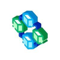 Blockchain Artificial Intelligence isometric icon vector illustration