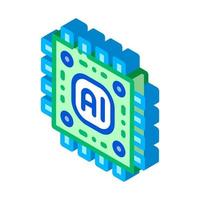 Artificial Intelligence Microchip isometric icon vector illustration