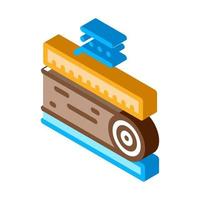 wood trunk size isometric icon vector illustration