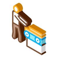 wood material conveyor isometric icon vector illustration