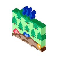 trash in forest isometric icon vector illustration