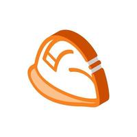 builder heavy helmet isometric icon vector illustration