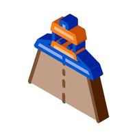 road repair paver machine isometric icon vector illustration