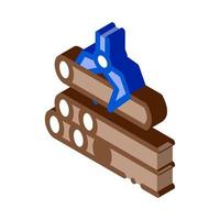 loading timber wood machine isometric icon vector illustration