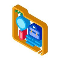 folder research business case isometric icon vector illustration