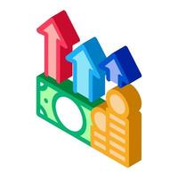 money growth arrows isometric icon vector illustration