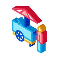 fast food cart isometric icon vector illustration
