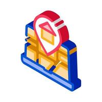 House Marker Location On Map isometric icon vector illustration