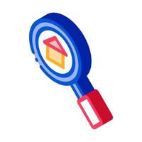 Magnifier Search Estate isometric icon vector illustration