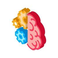 brain work mechanical gears isometric icon vector illustration