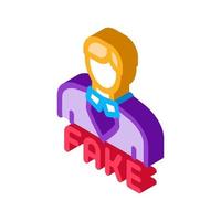 man fake photo isometric icon vector illustration