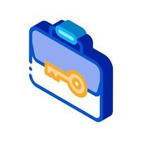 case and key isometric icon vector illustration