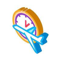 Plane Fly Time Or Lateness isometric icon vector illustration