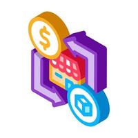 franchise business money isometric icon vector illustration