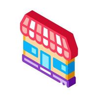 tienda edificio edificio icono isométrico ilustración vectorial vector