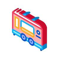 fast food trailer isometric icon vector illustration
