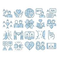 Friendship Relation icon hand drawn illustration vector