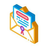 letter in envelope with seal isometric icon vector illustration