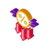 falling interest down isometric icon vector illustration