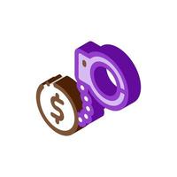 jail or freedom for money bail isometric icon vector illustration