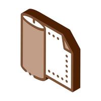 leather textile roll isometric icon vector illustration