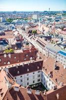 View from St. Stephen's Cathedral over Stephansplatz square in Vienna, capital of Austria on sunny day photo