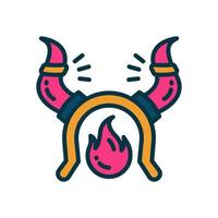 icono de cuernos de diablo para su sitio web, móvil, presentación y diseño de logotipo. vector