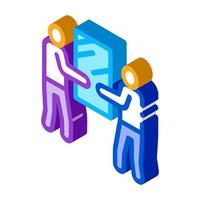 people holding glass isometric icon vector illustration