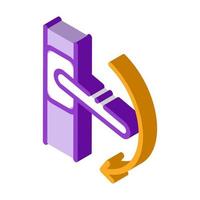 push handle to open window closure isometric icon vector illustration