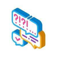 many questions and answers isometric icon vector illustration