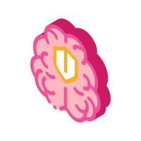 brain protection isometric icon vector illustration