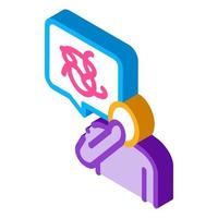 confusion of thoughts in humans isometric icon vector illustration