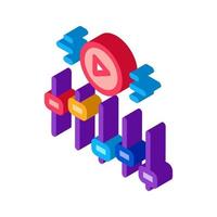 movie maker settings isometric icon vector illustration