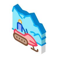 snowmobile winter transport isometric icon vector illustration