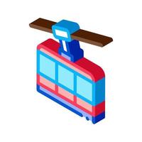 ski resort cableway transport isometric icon vector illustration