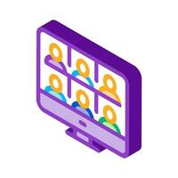 online conference isometric icon vector illustration