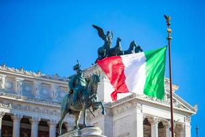 Famous Vittoriano with gigantic equestrian statue of King Vittorio Emanuele II in Rome photo