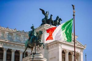 Famous Vittoriano with gigantic equestrian statue of King Vittorio Emanuele II in Rome photo