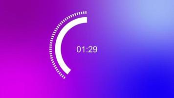 5 seconds countdown countdown animation with ticking every second, colorful gradient background video