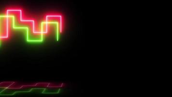 neon lines flicering animation with reflections video