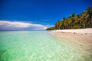 Perfect tropical beach with turquoise water and white beache photo