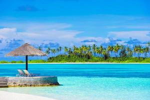 Beautiful tropical view of perfect ideal island in Indian Ocean photo