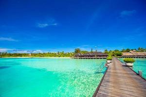 Beautiful tropical view of perfect ideal island in Indian Ocean photo