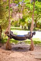 Close-up of a beautiful swing in the garden photo