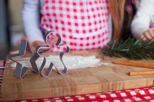 Molds for baking gingerbread cookies for Christmas at home kitchen photo