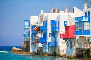 Little Venice the most popular attraction in Mykonos Island Greece, Cyclades photo