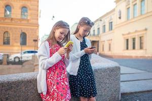 Children at the summer waterfront in Saint Petersburg photo