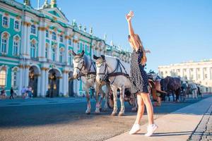 Cute girl in Sankt Petersburg in Russia photo