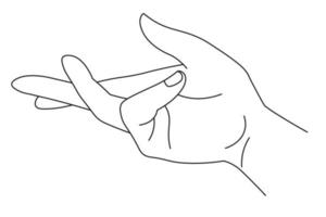 Hand showing sign, gesturing arm with fingers vector